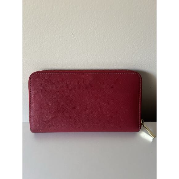 Auth Tory Burch York Long Leather Wallet in Red with Gold - Picture 3 of 9